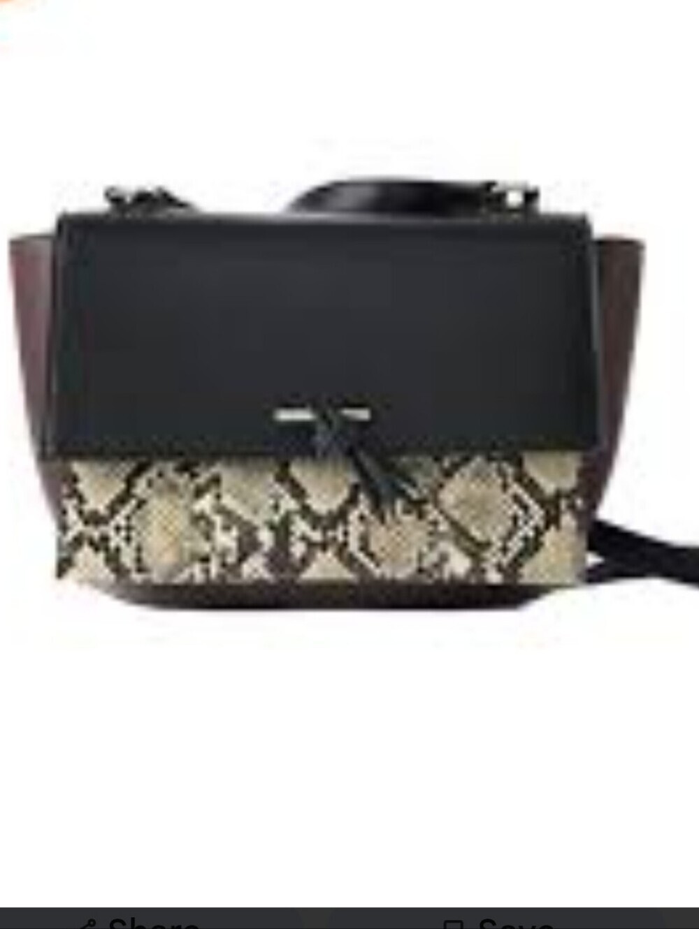 ZARA | Snakeskin leather shoulder bag black burgundy red